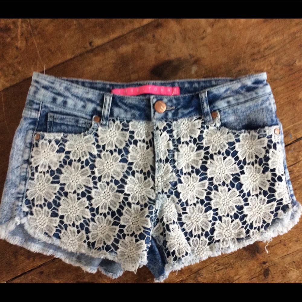 Tinseltown Denim lace Jean Short